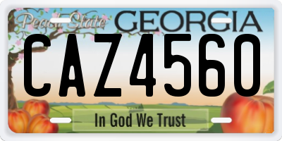 GA license plate CAZ4560