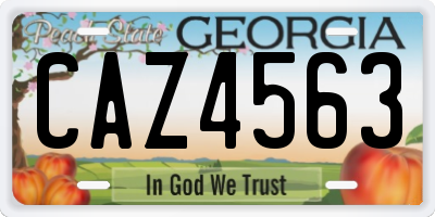 GA license plate CAZ4563