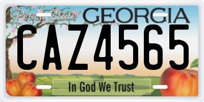 GA license plate CAZ4565