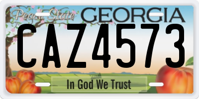 GA license plate CAZ4573