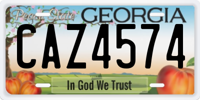 GA license plate CAZ4574