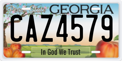 GA license plate CAZ4579