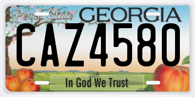 GA license plate CAZ4580