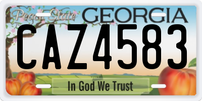 GA license plate CAZ4583
