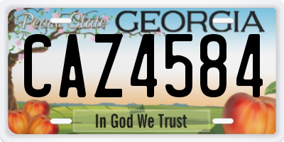 GA license plate CAZ4584