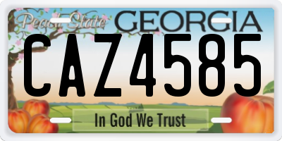 GA license plate CAZ4585