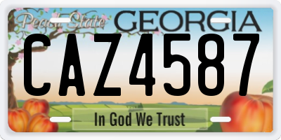 GA license plate CAZ4587