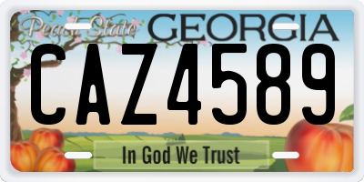 GA license plate CAZ4589