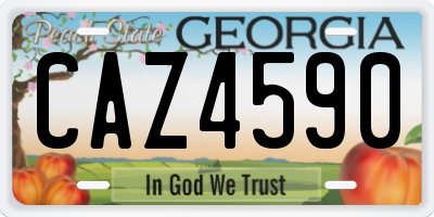 GA license plate CAZ4590