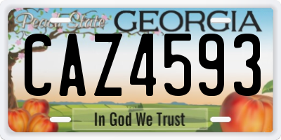 GA license plate CAZ4593