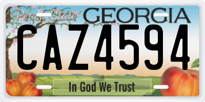 GA license plate CAZ4594