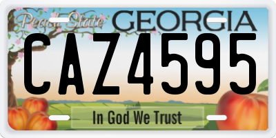 GA license plate CAZ4595