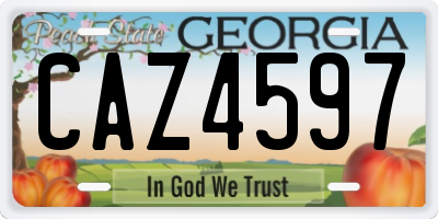 GA license plate CAZ4597