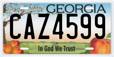 GA license plate CAZ4599