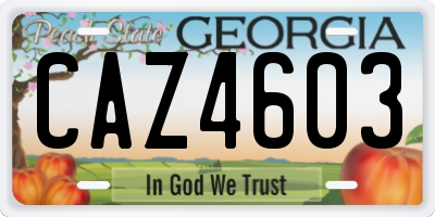 GA license plate CAZ4603