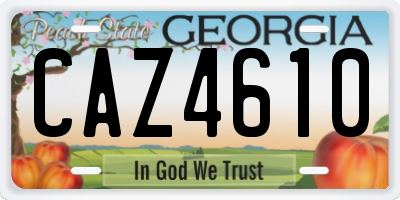 GA license plate CAZ4610