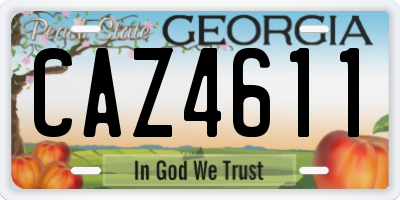 GA license plate CAZ4611