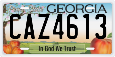 GA license plate CAZ4613