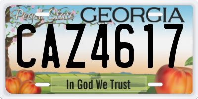 GA license plate CAZ4617