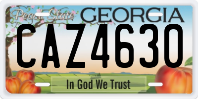 GA license plate CAZ4630