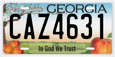GA license plate CAZ4631