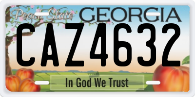 GA license plate CAZ4632