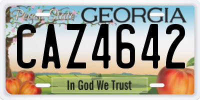 GA license plate CAZ4642