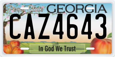 GA license plate CAZ4643