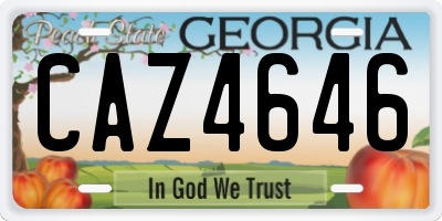 GA license plate CAZ4646