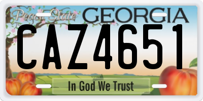 GA license plate CAZ4651