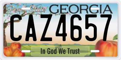 GA license plate CAZ4657