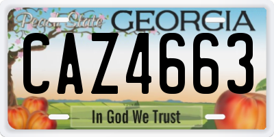 GA license plate CAZ4663