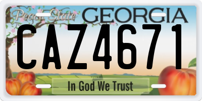 GA license plate CAZ4671