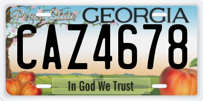 GA license plate CAZ4678
