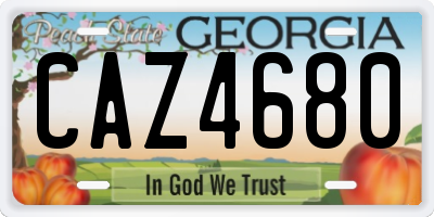 GA license plate CAZ4680