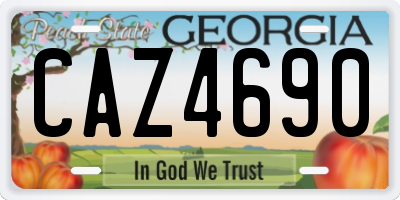 GA license plate CAZ4690