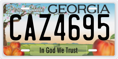 GA license plate CAZ4695