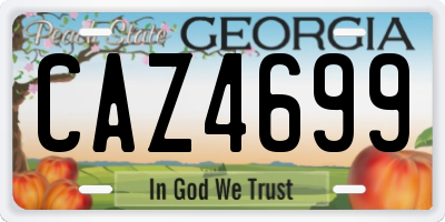 GA license plate CAZ4699