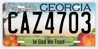 GA license plate CAZ4703