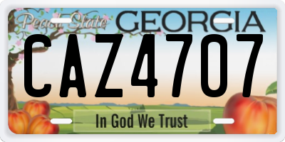 GA license plate CAZ4707
