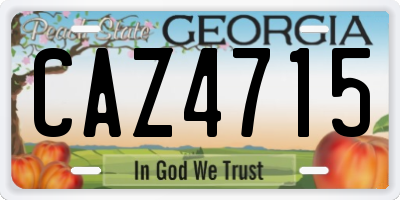 GA license plate CAZ4715