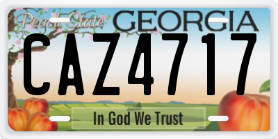 GA license plate CAZ4717