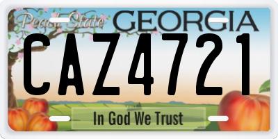 GA license plate CAZ4721