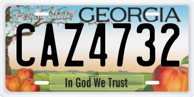 GA license plate CAZ4732