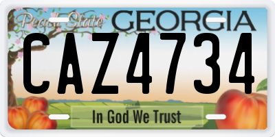 GA license plate CAZ4734