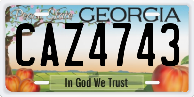 GA license plate CAZ4743
