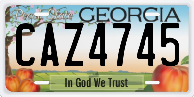 GA license plate CAZ4745