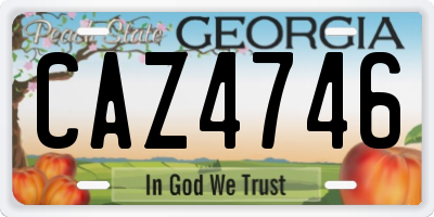 GA license plate CAZ4746