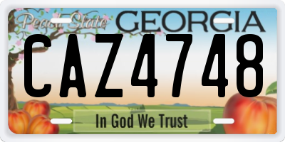 GA license plate CAZ4748