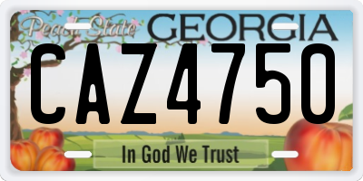 GA license plate CAZ4750